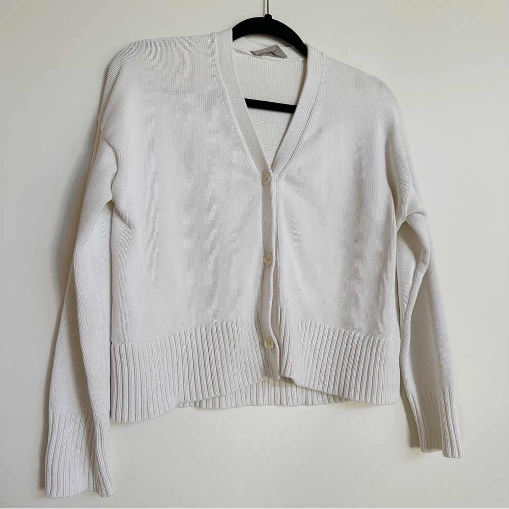 EVERLANE White 100% Cotton Cardigan Sweater XS